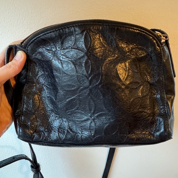 Women's Hobo Evella Geometric Emboss Black Leather - Picture 4 of 7